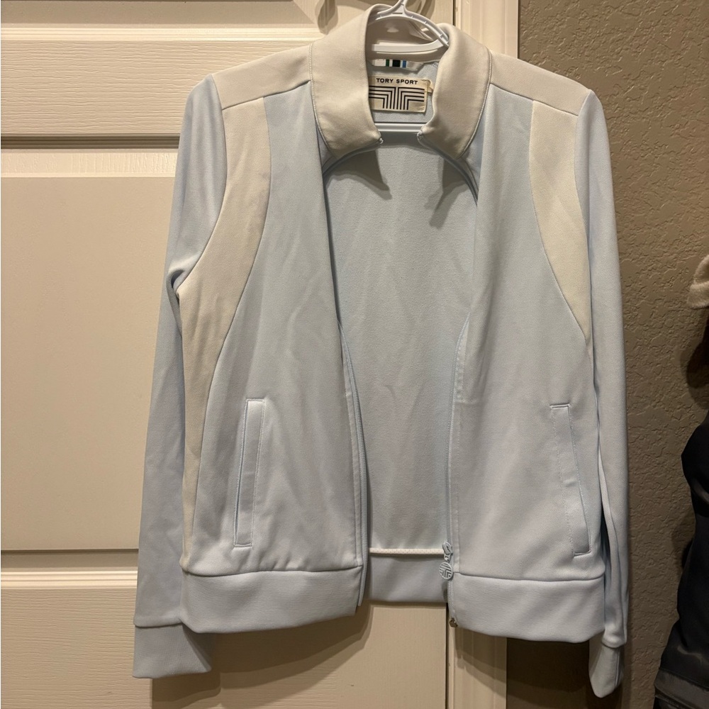 Tory Sport Women's Pastel Blue Bomber Jacket